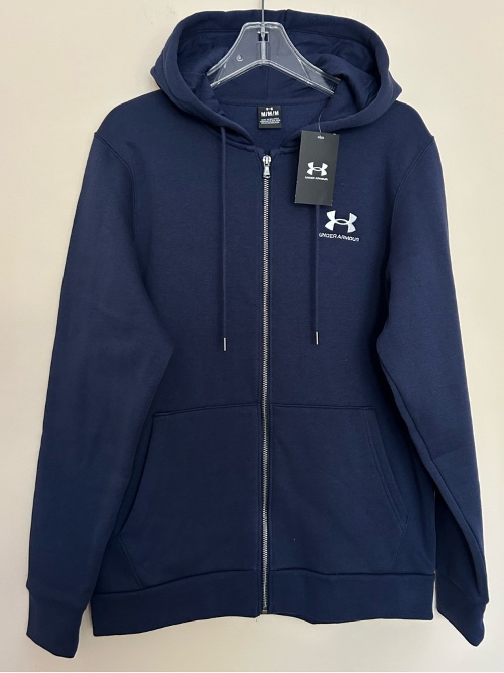 NWT Under Armour Men’s Navy Blue Icon Fleece Full-Zip Hoodie Jacket